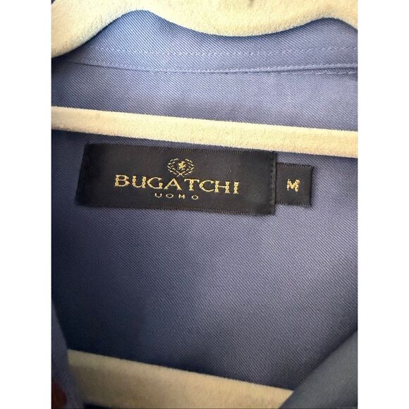 Bugatchi Uomo Men’s Long Sleeve Microfibre Casual Shirt Size Medium Slate Blue - Picture 3 of 6